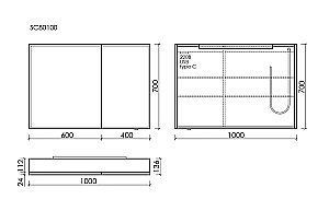 Зеркальный шкаф Sancos Evoke 100х70 SC80100 серый купить в интернет-магазине сантехники Sanbest