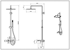 Душевая система Boheme Qubic 478-BR бронза купить в интернет-магазине сантехники Sanbest