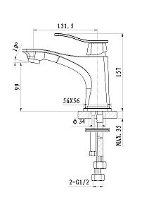 Смеситель для раковины WONZON & WOGHAND NAVIA, Хром (WW-181101-CR) купить в интернет-магазине сантехники Sanbest
