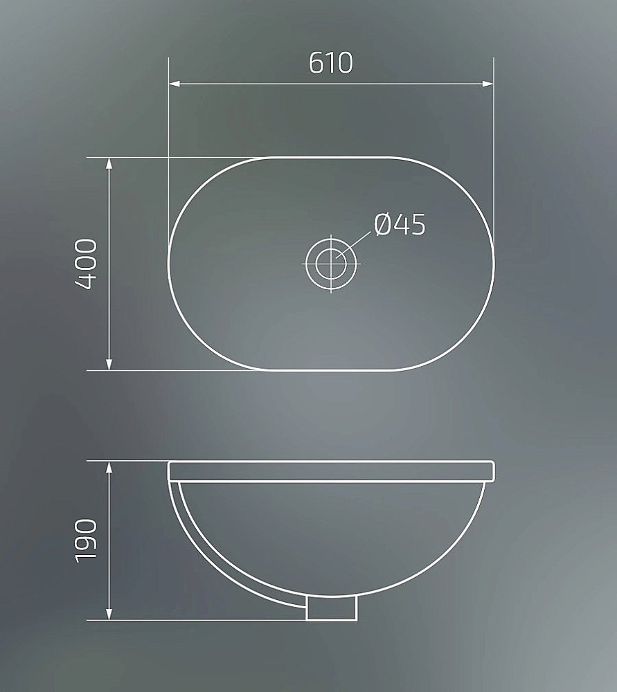 Раковина Gid Integrado 61 Bm1004 72202 черная матовая купить в интернет-магазине Sanbest