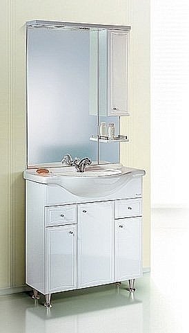 Тумба с раковиной с бельевой корзиной AQWELLA Барселона 85 Т8/к для ванной в интернет-магазине Sanbest