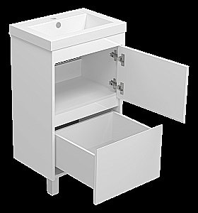 Тумба с раковиной Misty Алиса - 50 Э-Али01050-0112Я белая для ванной в интернет-магазине Sanbest