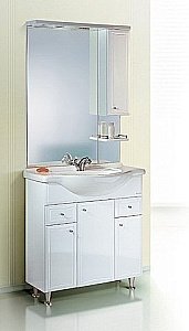 Тумба с раковиной с бельевой корзиной AQWELLA Барселона 85 Т8/к для ванной в интернет-магазине Sanbest