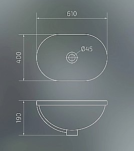 Раковина Gid Integrado 61 Bm1004 72202 черная матовая купить в интернет-магазине Sanbest