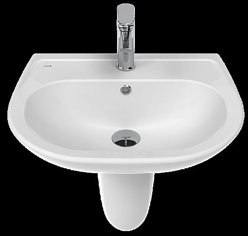 Раковина на полупьедестале Creavit Sedef 55 SD055-00CB00E-0000 белая купить в интернет-магазине Sanbest