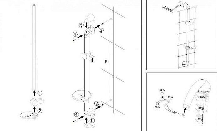 Душевая гарнитура Jacob Delafon BASIC 2 E14330-CP купить в интернет-магазине сантехники Sanbest