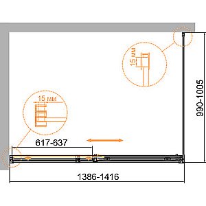 Душевой уголок Cezares Duet Soft-M 140х100 DUET SOFT-M-AH-1-140/100-C-Cr стекло прозрачное/профиль хром купить в интернет-магазине Sanbest