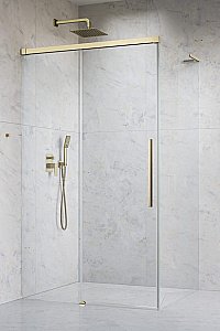 Душевой уголок Radaway Idea 8 Brushed Gold QL KDJ 110х100 L стекло прозрачное/профиль брашированное золото купить в интернет-магазине Sanbest