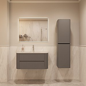 Тумба с раковиной Vincea Alto 100 VMC-4A100MLG/VCB-4A100MW светло-серый матовый для ванной в интернет-магазине Sanbest