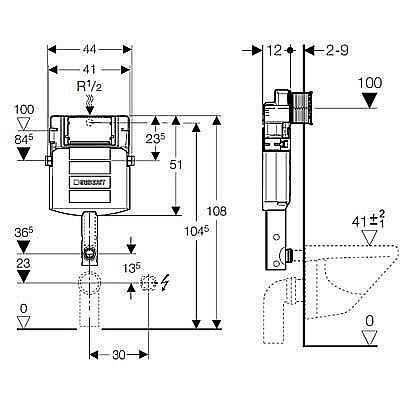 Смывной бачок скрытого монтажа Geberit Sigma UP320 купить в интернет-магазине сантехники Sanbest