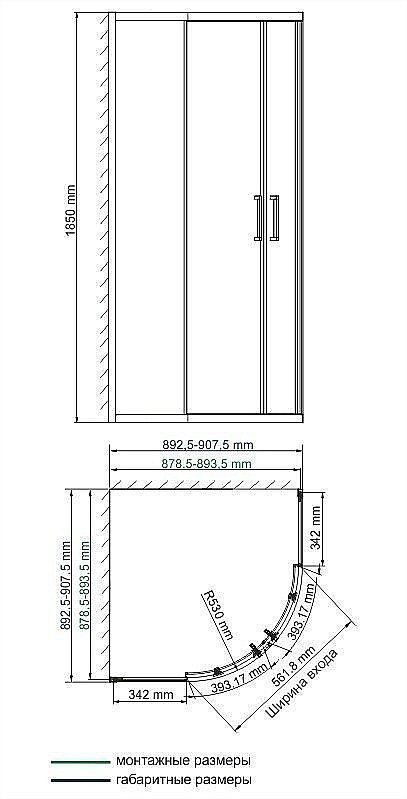 Душевой уголок WasserKRAFT Lippe 45S01 90x90 купить в интернет-магазине Sanbest