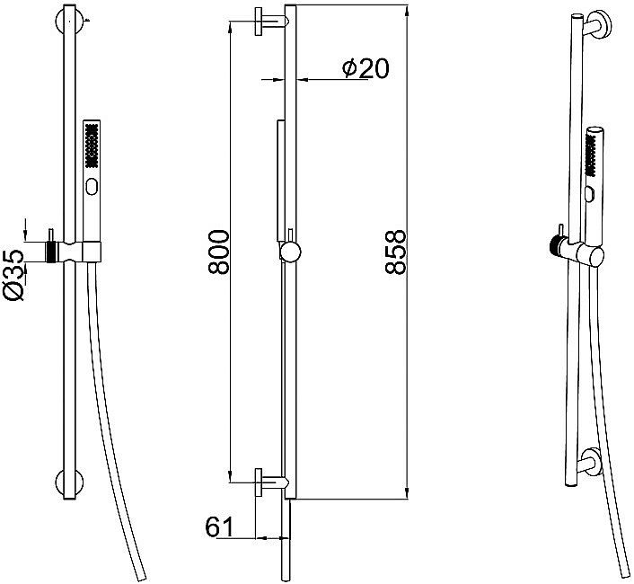 Душевой гарнитур Allen Brau Priority 5.31010-BN купить в интернет-магазине сантехники Sanbest