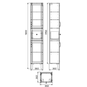 Пенал Iddis Oxford 36 OXF36N0i97 синий для ванной в интернет-магазине сантехники Sanbest