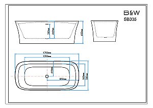 Ванна Black&White Swan 170х78 SB335 белая купить в интернет-магазине Sanbest
