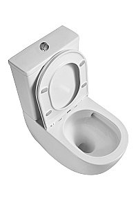 Унитаз напольный D&K Matrix DT1397516 белый, безободковый, с бачком, с крышкой микролифт, слив торнадо купить в интернет-магазине Sanbest