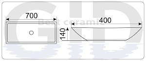 Раковина GID 9122 (E408) купить в интернет-магазине Sanbest