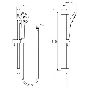 Душевой гарнитур Ideal Standard Ideal Evo B2234AA купить в интернет-магазине сантехники Sanbest