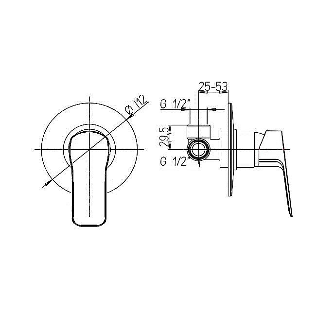 Смеситель для душа PAINI Viva Style P4YO690 черный купить в интернет-магазине сантехники Sanbest