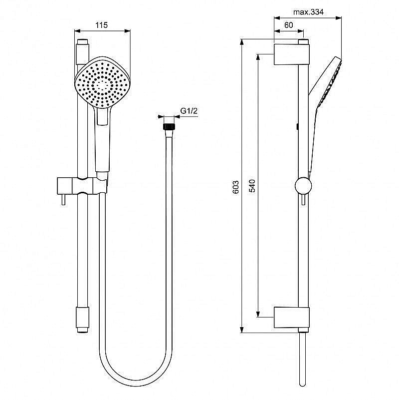 Душевой гарнитур Ideal Standard Ideal Evo B2234AA купить в интернет-магазине сантехники Sanbest