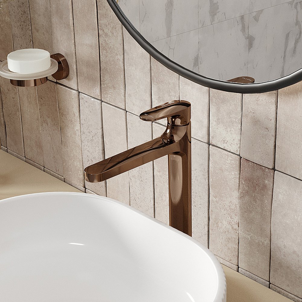 Смеситель для раковины WasserKRAFT Asphe 7700 7703H розовое золото купить в интернет-магазине сантехники Sanbest