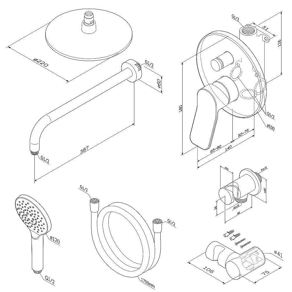 Душевая система AM.PM X-Joy FB85A1RH20 купить в интернет-магазине сантехники Sanbest