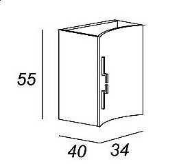 Шкаф Cezares Sting 34 54624 Rosso для ванной в интернет-магазине сантехники Sanbest
