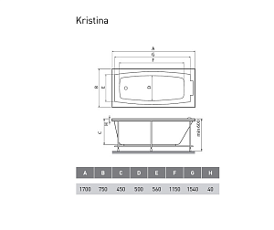 Ванна акриловая Relisan Kristina 170х75 купить в интернет-магазине Sanbest