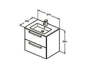 Тумба с раковиной Ideal Standard Tempo-IS E3240WG 61 белая глянцевая для ванной в интернет-магазине Sanbest