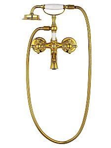 Смеситель для ванны с душем WONZON & WOGHAND RETRO, Глянцевое золото (WW-88639020-PG) купить в интернет-магазине сантехники Sanbest