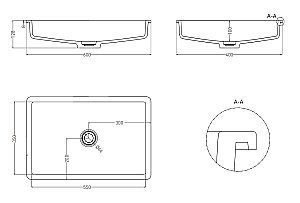 Раковина врезная снизу столешницы Salini MAREA 14 1802214M 60 из искусственного камня S-Stone, белая матовая купить в интернет-магазине Sanbest
