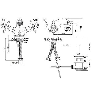 Смеситель для биде Cezares GOLF-BS1-03/24 золото купить в интернет-магазине сантехники Sanbest