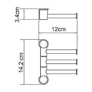 Полотенцедержатель WasserKRAFT K-1053BLACK черный купить в интернет-магазине сантехники Sanbest