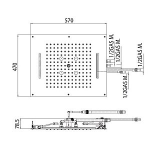 Верхний душ Bossini Dream 4 H38928.073 черный купить в интернет-магазине сантехники Sanbest