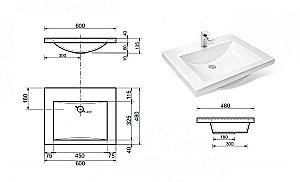 Тумба с раковиной Эстет Monaco Wood 60 подвесная 1 ящик/любой цвет тумбы и раковины под заказ для ванной в интернет-магазине Sanbest