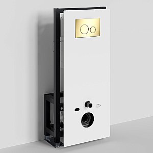 Инсталляция для унитаза WasserKraft Glan 66TLT.010.ME.WH.PG02 с кнопкой золото глянцевое купить в интернет-магазине сантехники Sanbest