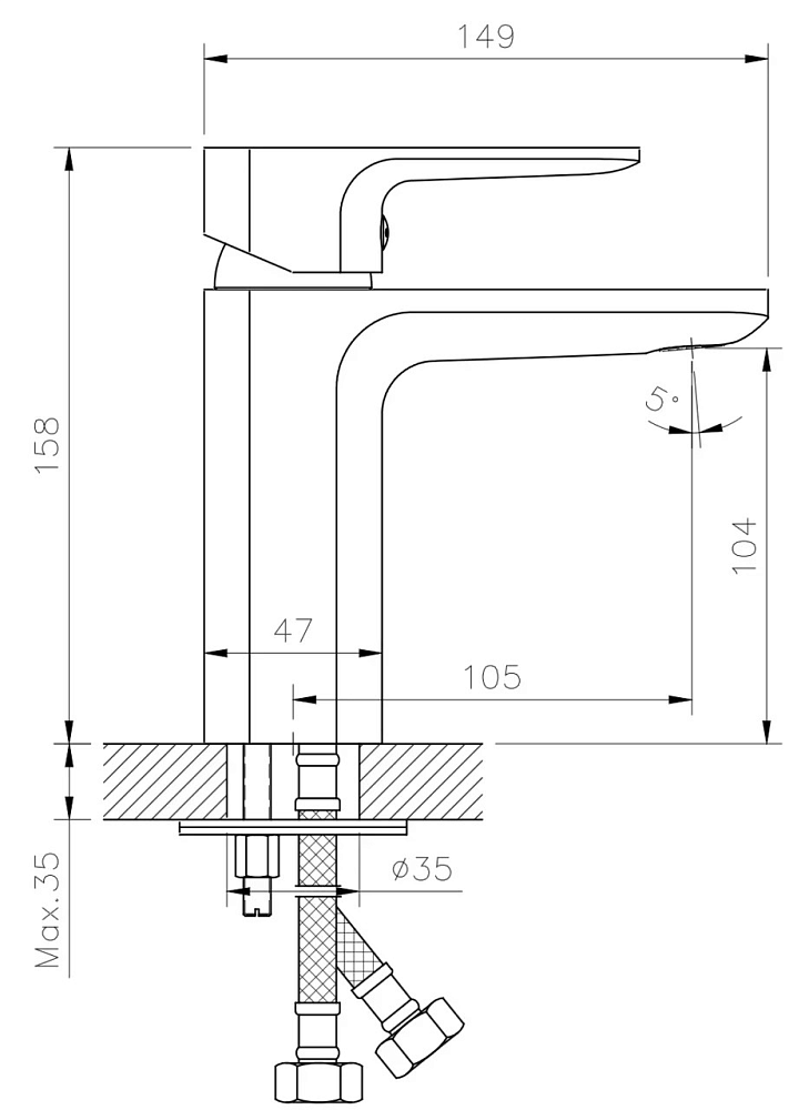 Смеситель для раковины Koller Pool Trend TR0200 хром купить в интернет-магазине сантехники Sanbest