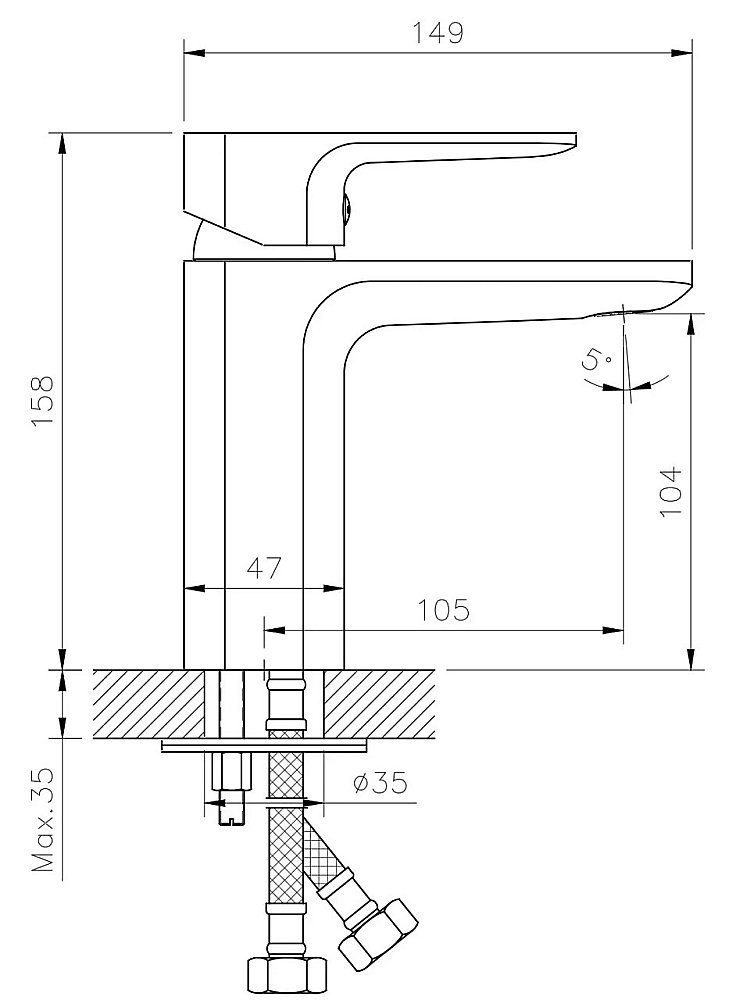 Смеситель для раковины Koller Pool Trend TR0200 хром купить в интернет-магазине сантехники Sanbest