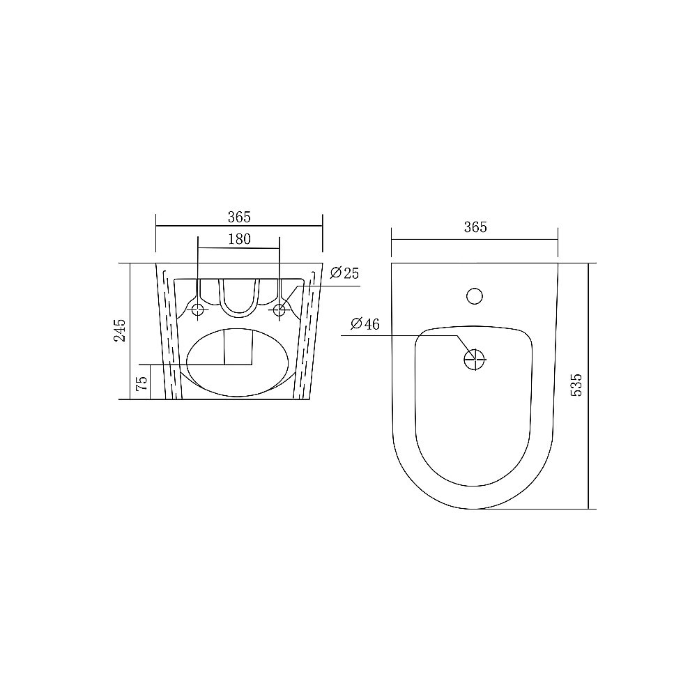 Биде Aquatek Оберон/Бетта AQ0516-00 белое купить в интернет-магазине Sanbest