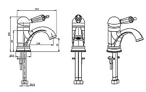 Смеситель для раковины Boheme Brilliante Ripresa 341 купить в интернет-магазине сантехники Sanbest
