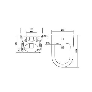 Биде Aquatek Оберон/Бетта AQ0516-00 белое купить в интернет-магазине Sanbest