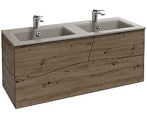 Раковина стеклянная Jacob Delafon Sherwood EB1831RU-DE5 120 двойная, матовый базальт купить в интернет-магазине Sanbest