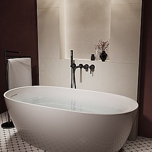 Смеситель для ванны Vincea Villa VTFW-1VL1MB черный купить в интернет-магазине сантехники Sanbest