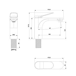 Смеситель для раковины WONZON & WOGHAND WW-A40482-BG золото брашированное купить в интернет-магазине сантехники Sanbest