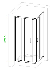 Душевой уголок Royal Bath RB HPD-C-BL 85х85 стекло матовое/профиль черный купить в интернет-магазине Sanbest