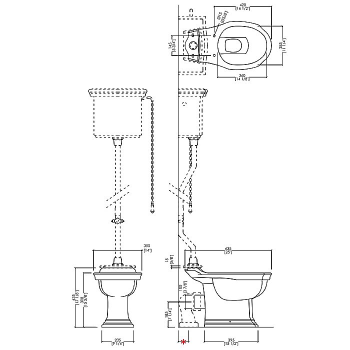 Унитаз с высоким бачком Devon&Devon Westminster белый купить в интернет-магазине Sanbest