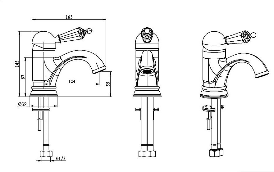 Смеситель для раковины Boheme Brilliante Ripresa 341 купить в интернет-магазине сантехники Sanbest
