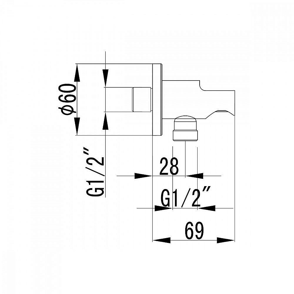 Подключение для душевого шланга Lemark LM4885B купить в интернет-магазине сантехники Sanbest