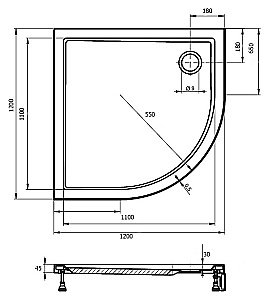 Душевой поддон Riho Davos 289 120x120 D002021005 белый купить в интернет-магазине Sanbest
