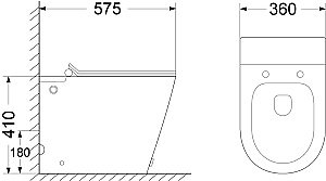 Унитаз приставной CeruttiSpa ARGENTERA Pulse B-380B безободковый, с крышкой микролифт купить в интернет-магазине Sanbest