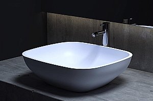 Раковина накладная Salini Gloria 08 1102208M 49,5 из искусственного камня S-Stone, белая матовая купить в интернет-магазине Sanbest